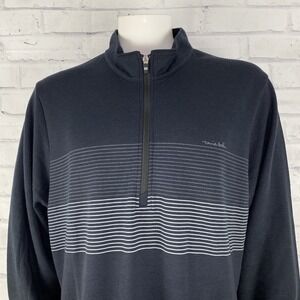 Travis Mathew Sweatshirt Men's 2XL Pullover 1/4 Zip Book Club Black Golf NWT